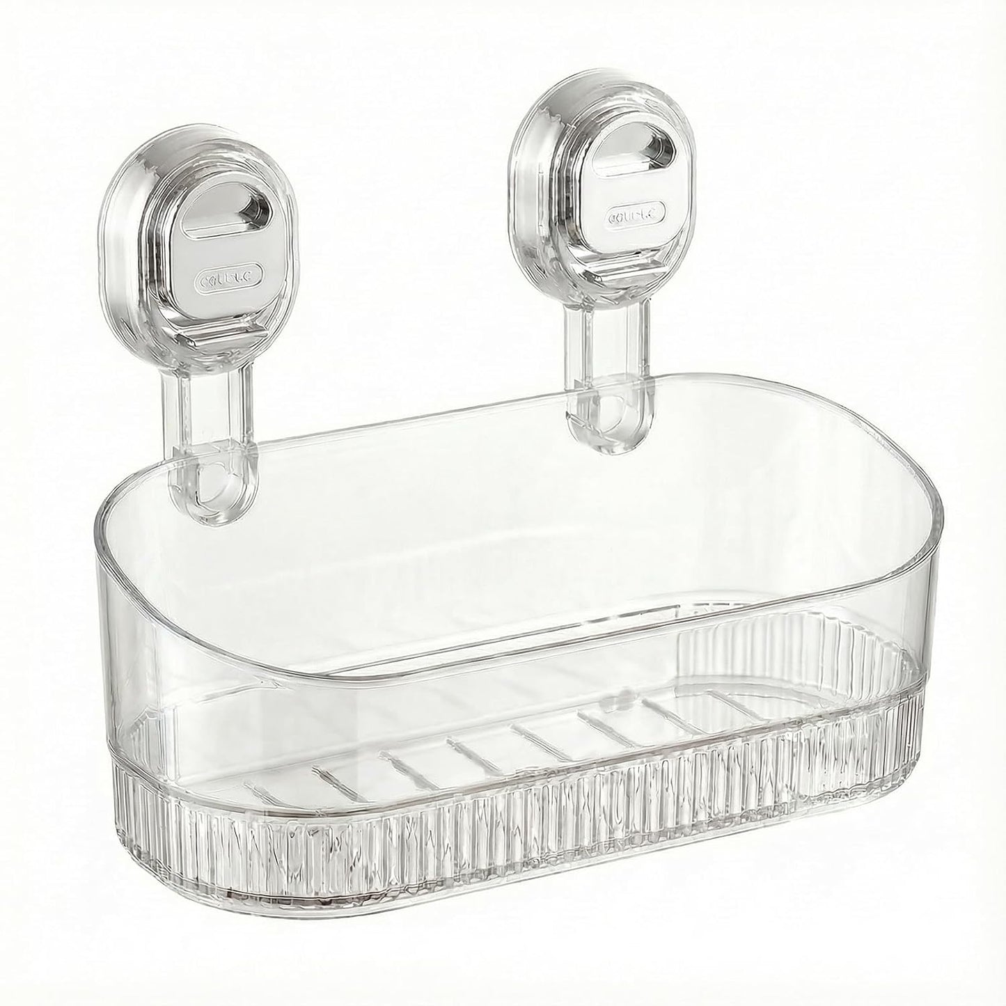 AVOKIHI Suction Cup Shower Caddy, No Drill Shower Shelf | Clear acrylic storage box for inside shower. Strong suction cups hold safely on smooth walls. No drill or adhesive.