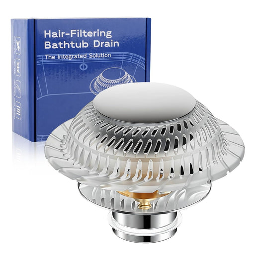 Bathtub Drain Stopper,Pop-up Tub Stopper & Straine... (Chrome | Brass)