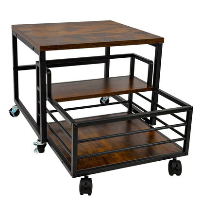 Mini Fridge Stand with Storage Moblie Fridge Table with Drawer Basket for Kitchen Dorm Used for Compact Beverage Refrigerators Upright Freezers
