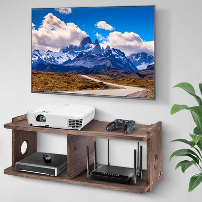 Floating Shelves Projector Shelf Rack PlayStation Wall Mount Holder TV Stand WiFi Router Storage Box Modem Cable Box Cover Hider TV Shelf for Xbox DVD Players Games Consoles TV