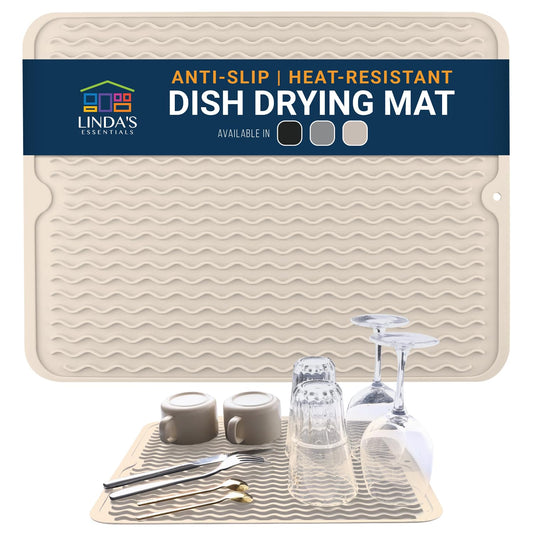 Silicone Dish Drying Mat for Kitchen Counter - Mul... (Beige | Silicone)