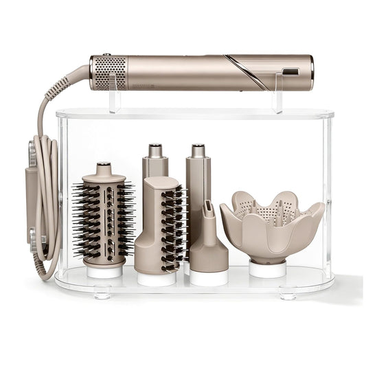 Affogato Storage Holder Compatible with Shark FlexStyle HD430C, Desktop Organizer for Storage Attachments, Acrylic Hairdryer Rack with Cord Hanger for Accessories Curlers Brushes Diffuser