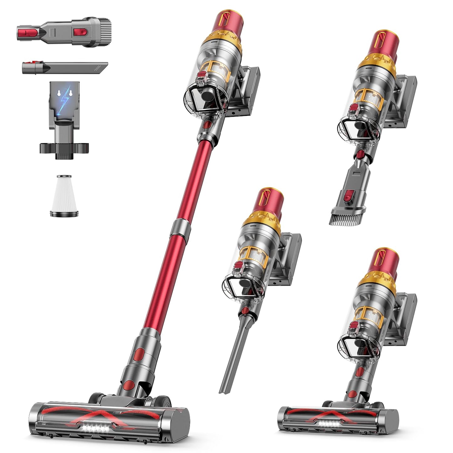 Cordless Vacuum Cleaner, 580W 48Kpa 65Mins Vacuum Cleaner for Home, Stand-Free Stick Vacuum, OLED Display, Auto Scrap Dust Tech, Lightweight, Anti-Tangle Vacuum Cordless for Woodfloor Carpet Pet Hair