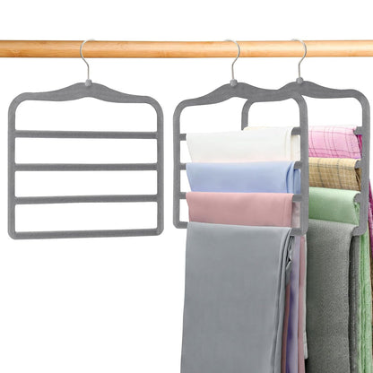 Closet Organizers and Storage, Magic Pants Hangers Space Saving, 4 Tiers Skirt Hangers, Jean Scarf Hangers, Closet Organizer Clothes Hangers, College Dorm Essentials Apartment Essentials-2 Pack