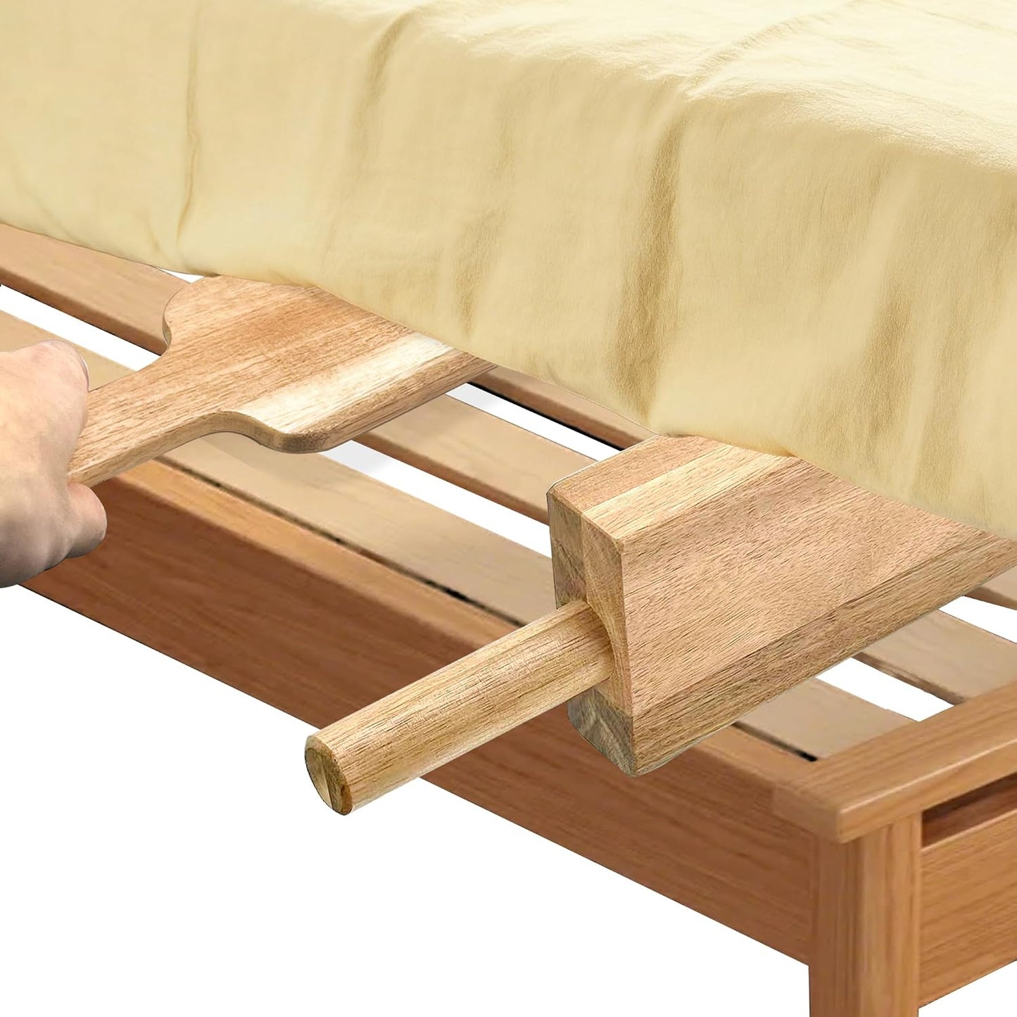 DR.OXXIER 2-Piece Acacia Wood Mattress Lifter and Bed Maker Set for Seniors | Solid acacia wood, ergonomic grip, lever-action lift for tucking sheets. Ideal for seniors, caregivers, reduces back pain