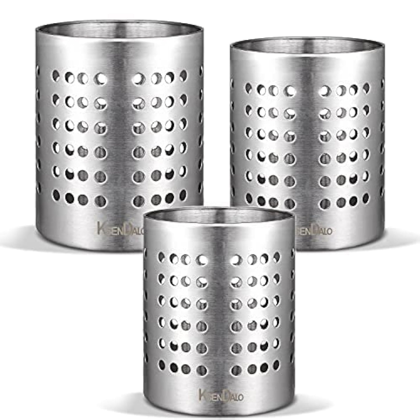 Metal Utensil Holder Set, Small SUS304 Steel Utens... (Silver)