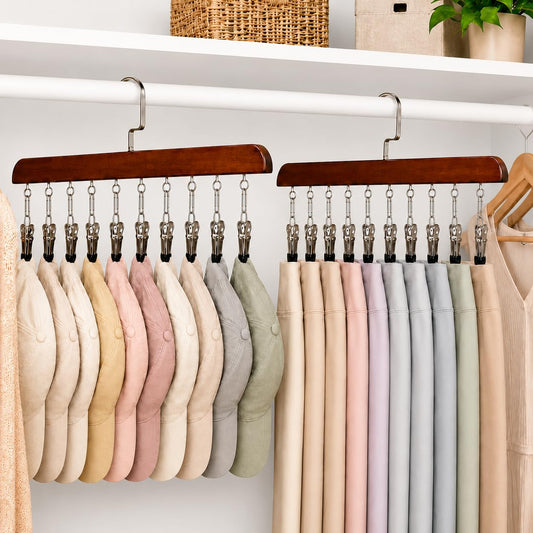 2 Pack Wooden Legging Hanger for Closet, Closet Or...