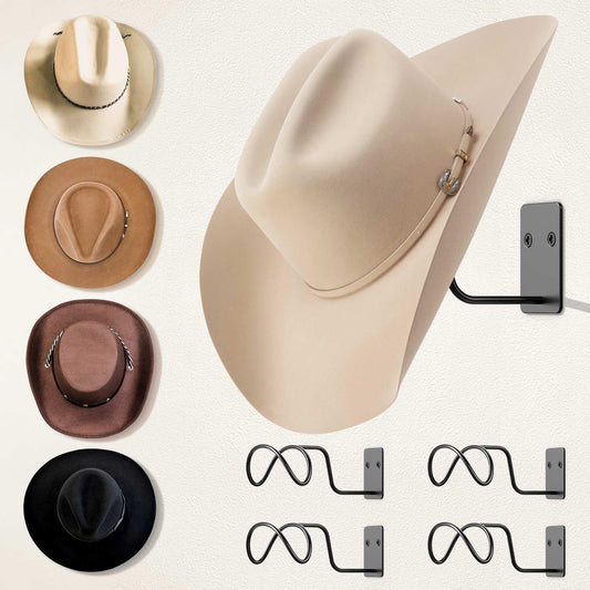 Cowboy Hat Holder, (4 Pack) Cowboy Hat Rack for Wa...