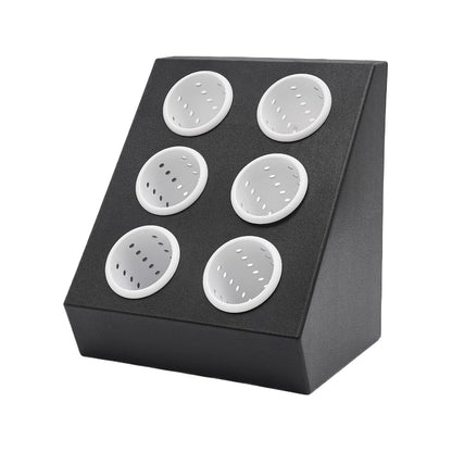 6-Compartment Plastic Utensil Holder，Flatware Cyli... (Black, White)