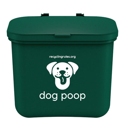 Small Hanging Wastebasket for Dog Poop in Green (Holds 7-14 Bags)