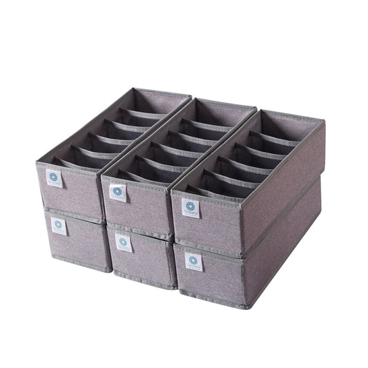 6 Pack Sock Underwear Drawer Organizer Dividers, C...