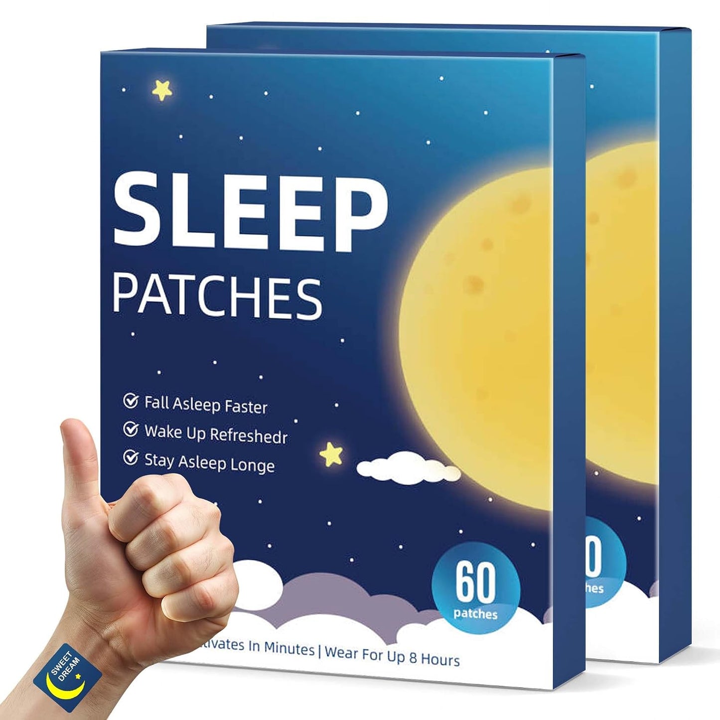 120 Count Sleep Patches for Adults Extra Strength, Natural Deep Sleep Patche with Melatonin & Valerian, Long-Lasting Night Comfort, Relax & Wake Up Refreshed, Easy to Use for Men and Women, 2 Pack DD