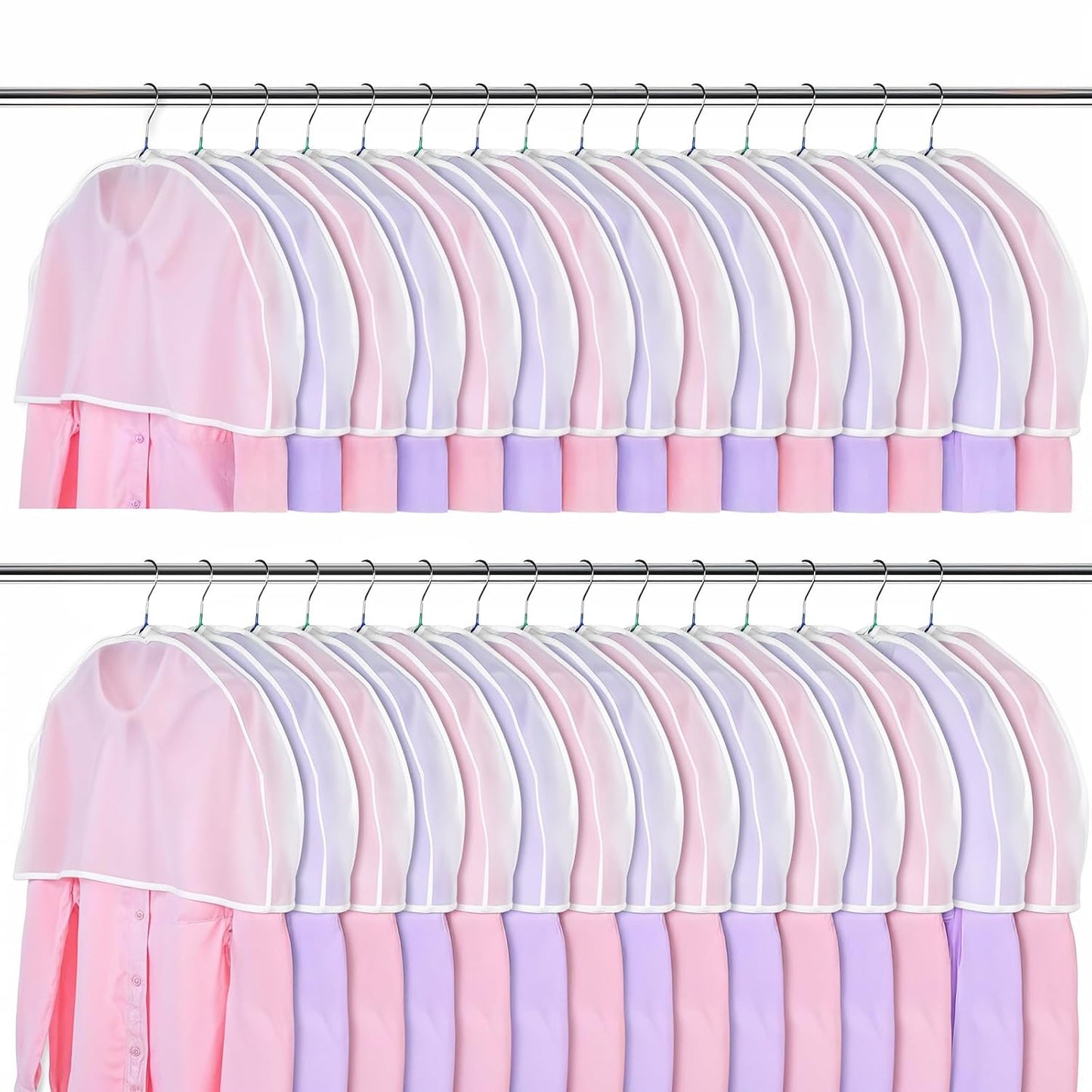 30PCS Garment Covers For Hanging Clothes, Shoulder Covers For Closet Storage, Breathable Dust Covers For Suits, Coats, Jackets, Translucent PEVA Material, 23.6" X 11.8" X 1.9