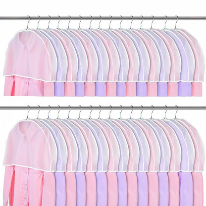 30PCS Garment Covers For Hanging Clothes, Shoulder Covers For Closet Storage, Breathable Dust Covers For Suits, Coats, Jackets, Translucent PEVA Material, 23.6" X 11.8" X 1.9