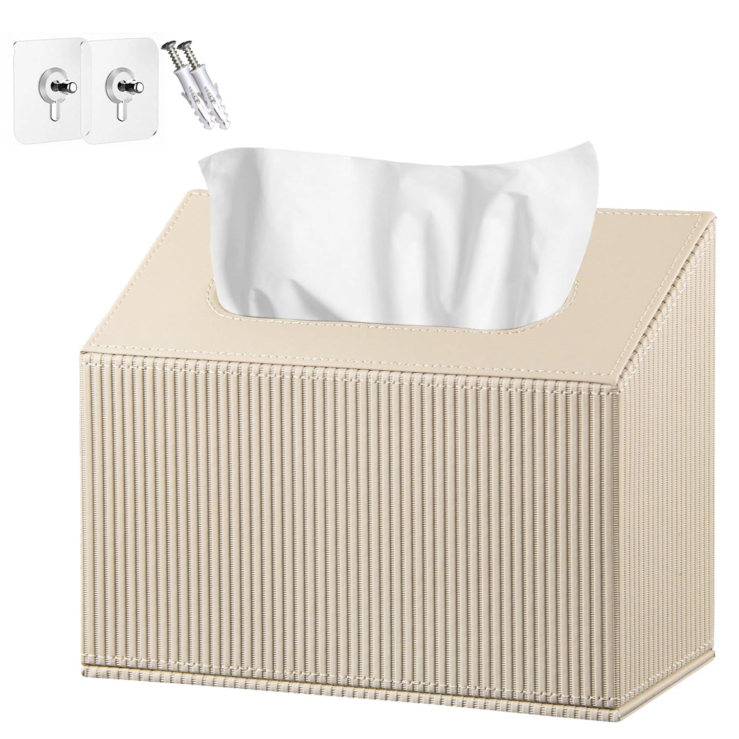 Hand Towels Box Cover Compatible with Kleenex Disposable Paper Hand Towels | PU Leather Tissue Box Cover,Hand Towels Holder/Dispenser Suitable for Dining Room,Kitchen,Bathroom,Can Be Wall-Mounted