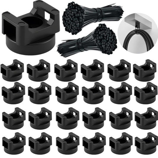 225-Pc Magnetic Cable Ties Set,Magnetic Zip Tie Mounts & Cable Ties | Magnetic Wire Holder, 25 Magnetic Cable Holders & 200 Zip Ties, Magnet Cable Tie Mounts for Cables, Wires, Cords, Hoses-22 mm