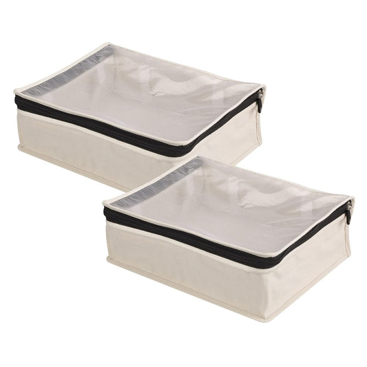 Canvas Sweater Storage Bags, 2-Pack, Breathable Co... (2 Count | Off-white | Cotton)