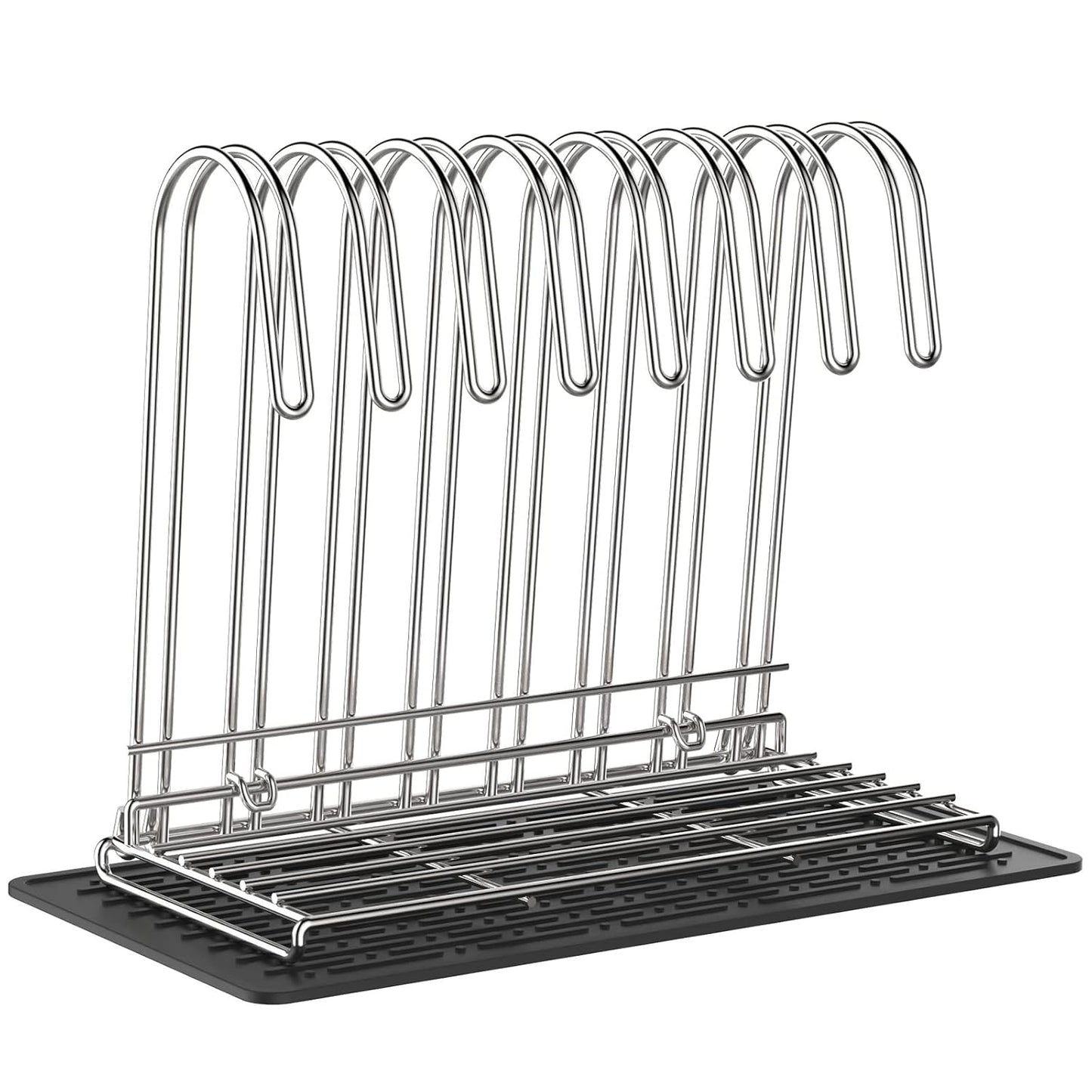 IDEATECH Reusable Bag Rack with Cup Drying Mat,Plastic Bag Dryer Rack Dish Drying,Collapsible Kitchen Counter Storage Organizer Sponge Holder,Dryer Rack for Silicone Storage Bag,Kitchen Must Have