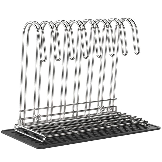 IDEATECH Reusable Bag Rack with Cup Drying Mat,Plastic Bag Dryer Rack Dish Drying,Collapsible Kitchen Counter Storage Organizer Sponge Holder,Dryer Rack for Silicone Storage Bag,Kitchen Must Have