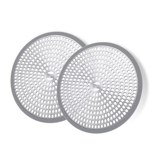 Shower Hair Catcher Drain Protector Strainer-Steel... (2 Count | Gray Gray)