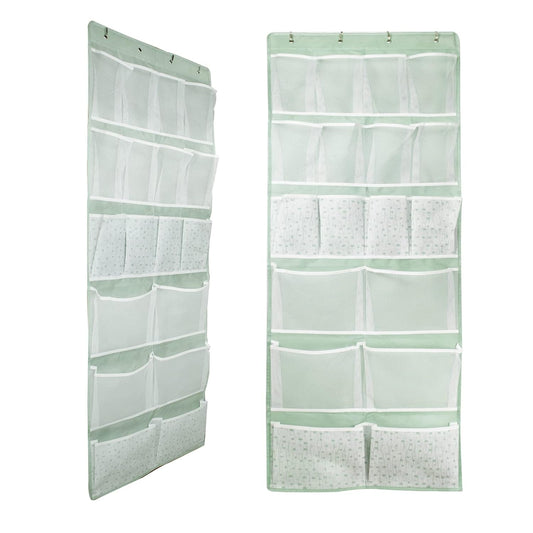 2 Pack-18 Pocekts Over the Door Shoes Organizer,Behind Door Hanging Storage Pocekt for Sock,Underwear,Hat,Handbag,Back of Door Hanging Shelf for Bedroom,Bathroom,Entryway,Storeroom,Pantry,Dorm,Nursery