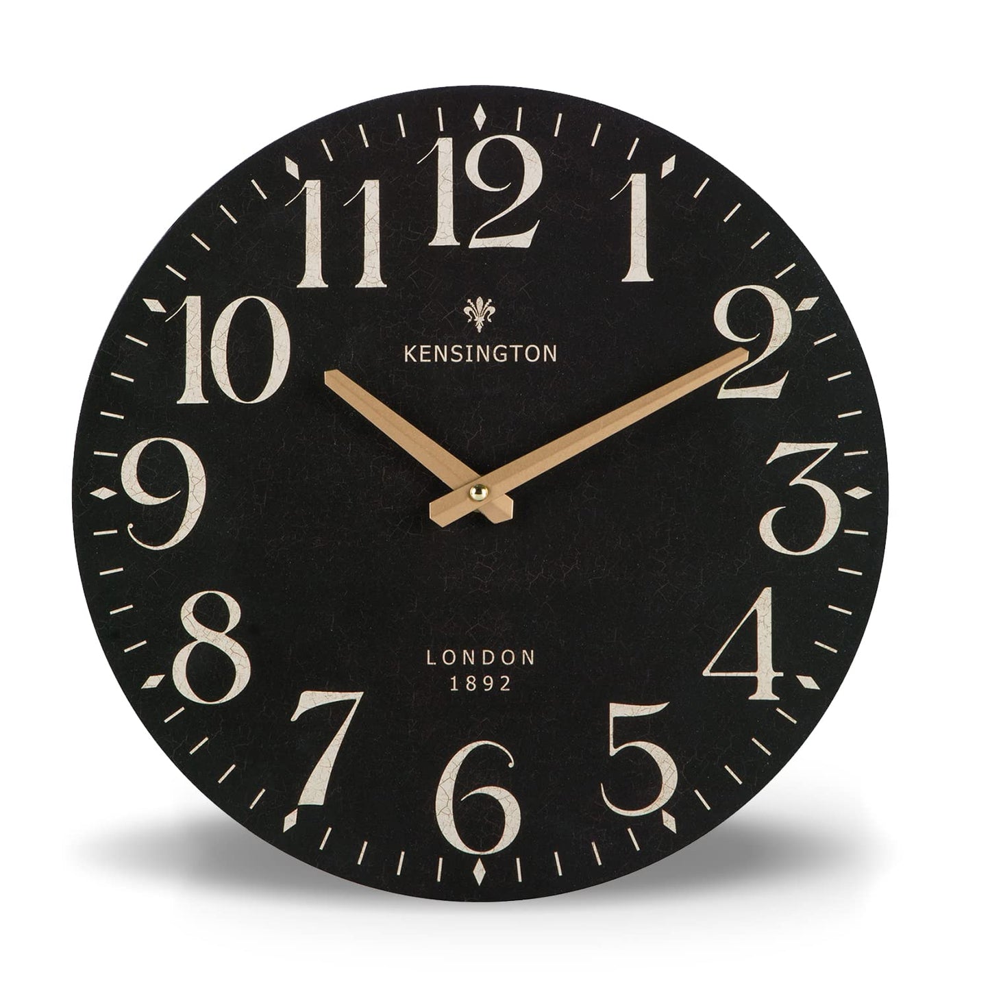 NIKKY HOME Farmhouse Small Wall Clock, 12 Inch Black Clock Battery Operated | Silent Non Ticking Vintage Decorative Round Analog Rustic Wooden Clocks for Kitchen, Living Room, Bedroom, Bathroom, Office