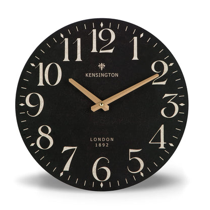 NIKKY HOME Farmhouse Small Wall Clock, 12 Inch Black Clock Battery Operated | Silent Non Ticking Vintage Decorative Round Analog Rustic Wooden Clocks for Kitchen, Living Room, Bedroom, Bathroom, Office