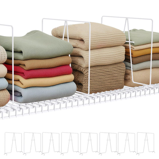 8 Pack Wire Shelf Dividers for Closet, 12 x 12in,...