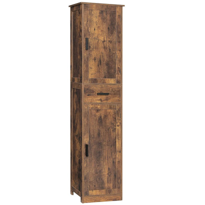 usikey 67'' Tall Bathroom Cabinet, Storage Cabinet with 4 Shelves & 2 Doors, Narrow Storage Cabinets for Bathroom, Living Room, Home Office, White
