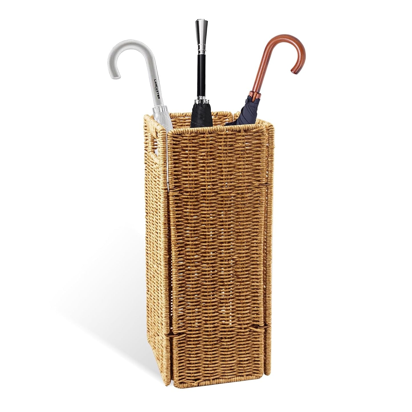Rattan Umbrella holder, Hand Woven Umbrella Holder for Entryway, Indoor Umbrella Rack Organizer Freestanding, Umbrella Bucket Fits Mudroom,Walking Canes,Home,Office
