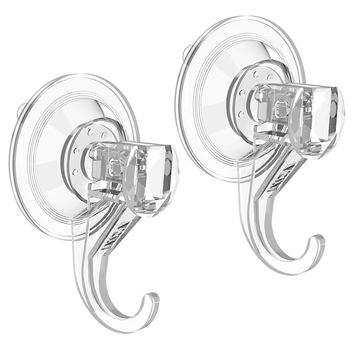VIS'V Shower Suction Cup Hooks, Removable and Reusable, Clear, Small, 6 Pcs | Clear Invisible Design, Locking Suction Technology, Dual Vacuum Suction, Heavy Duty, Fits for Smooth Flat Surfaces