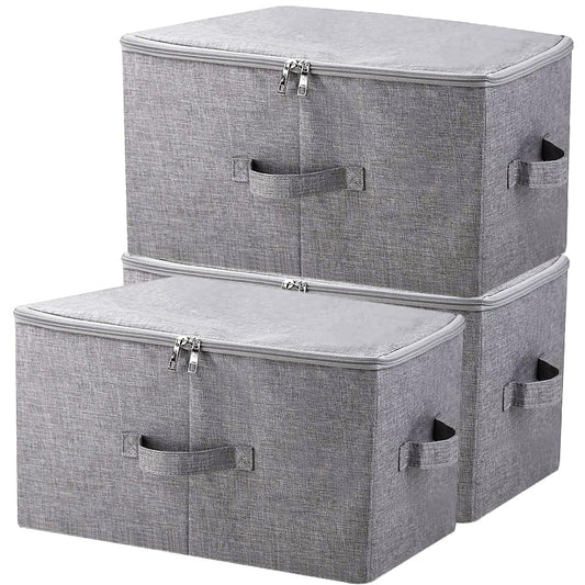 Pack of 3, 17.7 * 13.8 * 9.8" Stackable Folding St... (3 Count | Dark Gray, 3pcs | Polyester Blend)