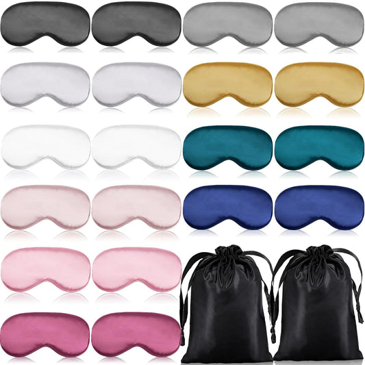 20 Pieces Silk Sleep Mask Silk Masks for Sleeping,MulticoloredDyrfo | Eye Mask with Adjustable Strap,Soft Sleeping Mask Eye Cover,Comfortable Blindfold Eyeshade for Women Men Sleeping Travel Nap