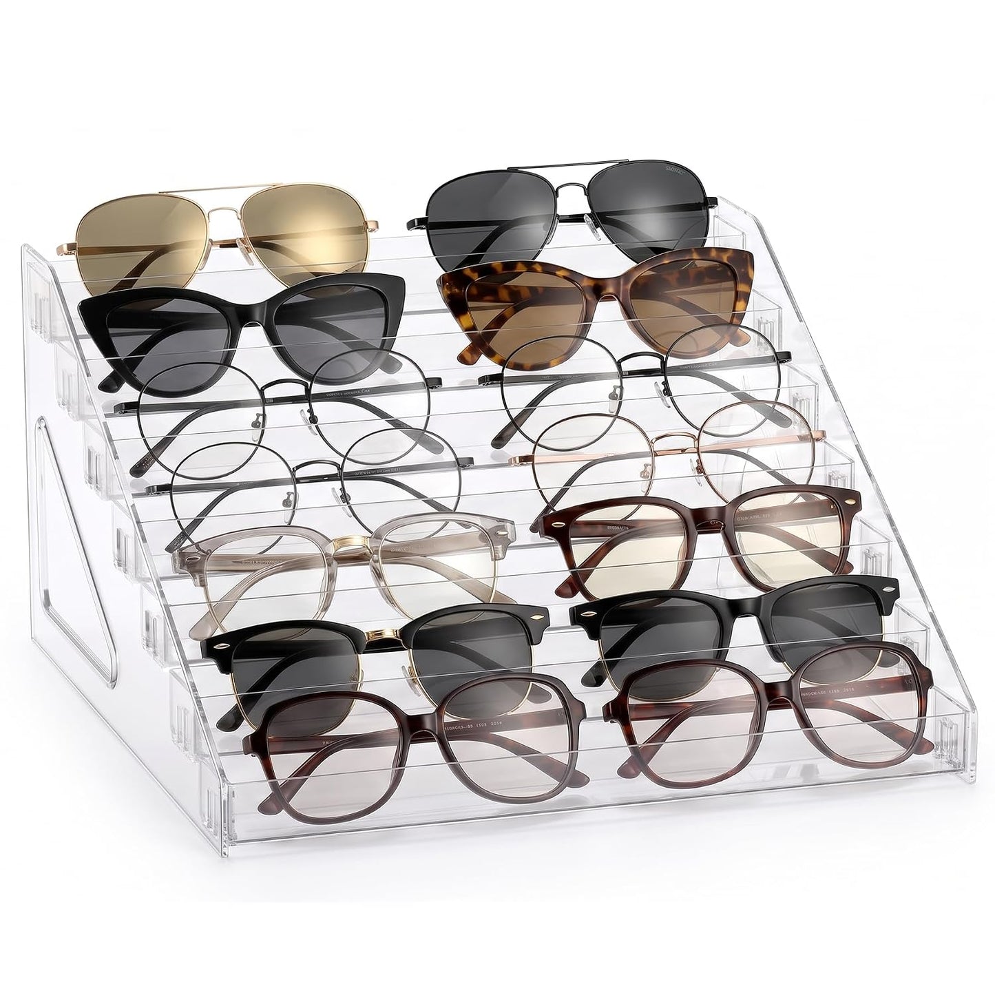 Sunglasses Organizer - Clear Eyeglasses Display stand - Eyeglasses Storage - For Glasses Tabletop Holder Stand(7 Layer)