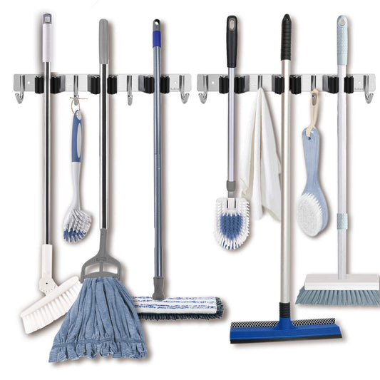 Broom Hanger Wall Mounted, 2PCS Mop and Broom Hold...