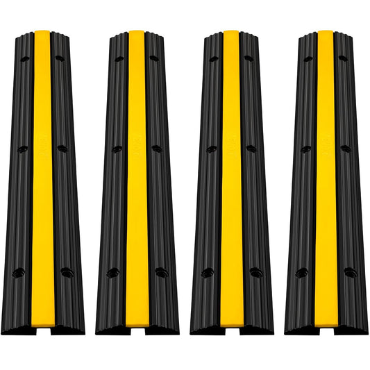 4 Pack of 1-Channel Rubber Cable Protector Ramps H...