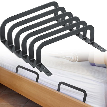 Hicarer 6 Pcs Mattress Slide Stopper Non Slip Mattress Retainer Bar for Adjustable Beds Holder Metal Stabilizers for Wooden Bed Frame to Prevent Sliding Holder in Place Gripper