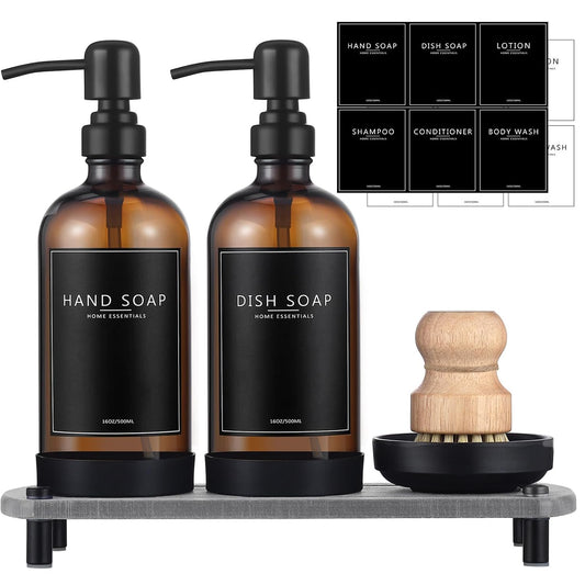 Kitchen Soap Dispenser Set with Instant Dry Tray,1... (Stainless Steel)