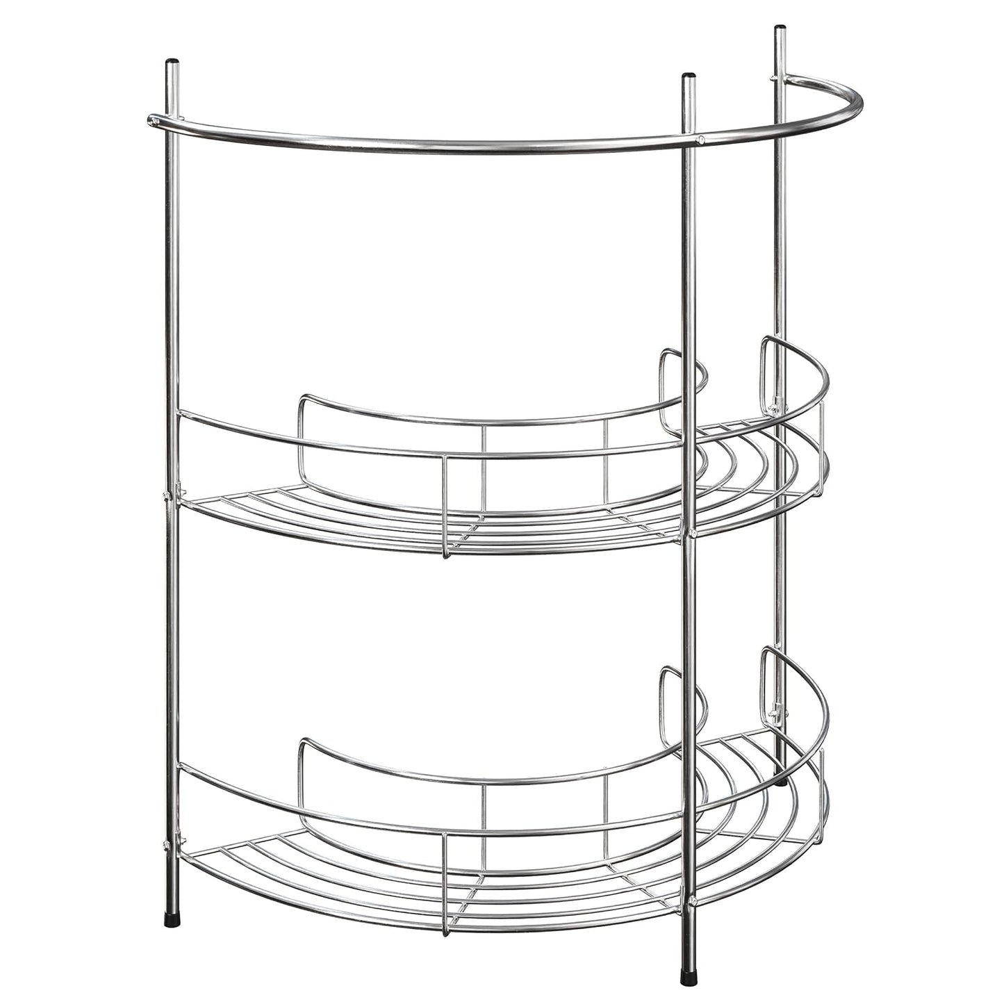 Pedestal Sink Organizer - Compact Under the Sink Rack with 2 Storage Shelves and Towel Holder - Space Saving Bathroom Storage by Lavish Home