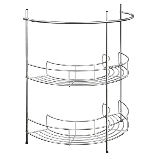 Pedestal Sink Organizer - Compact Under the Sink Rack with 2 Storage Shelves and Towel Holder - Space Saving Bathroom Storage by Lavish Home