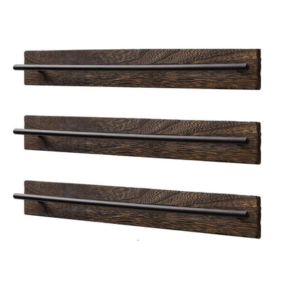 TANG SONG 3 PCS Rustic Wall Mounted Wood Sunglasses Storage Organizer Eyeglasses Holder Eyewear Display Rack for Office Desk Home Decor Gifts (Dark Brown)