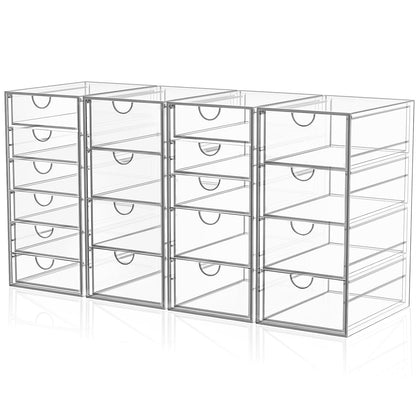 Acrylic Makeup Organizer with 19 Drawers,Storage Drawer Organizer | Bathroom Organizers and Storage for Palettes, Cosmetic, and Beauty Supplies, Desk Organization