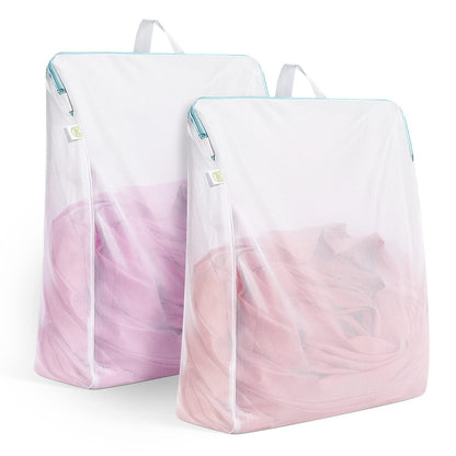 Large Mesh Laundry Bags 24x32 inch Hanging Delicat... (2 Count | White | Polyester)