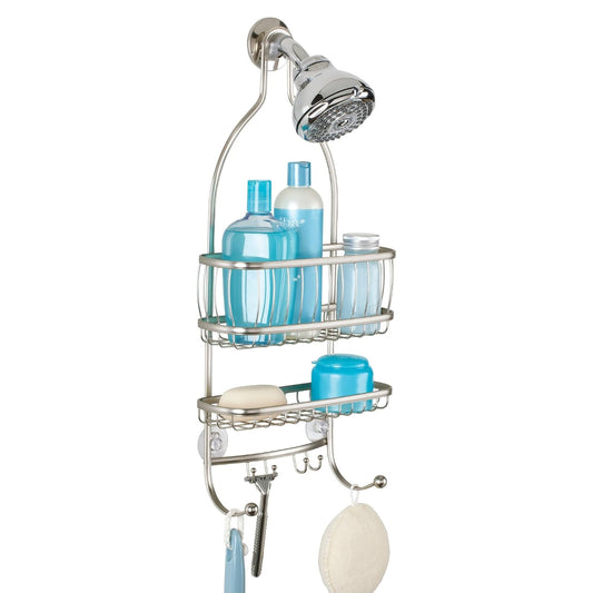 York Metal Wire Hanging Shower Caddy, Satin Silver (Satin | Metal wire)