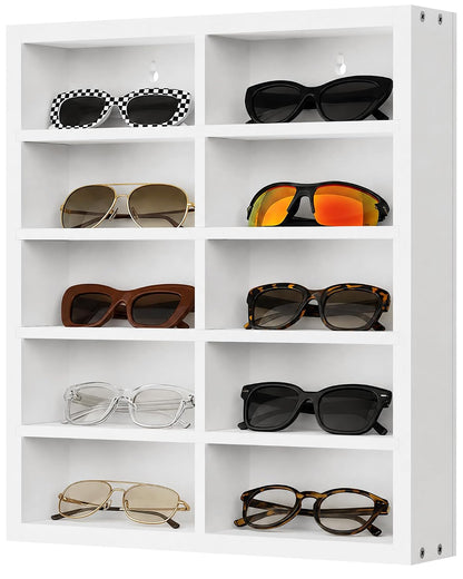 TJ.MOREE 10-Pair Sunglasses Organizer Display Case for Wall Eyewear Holder