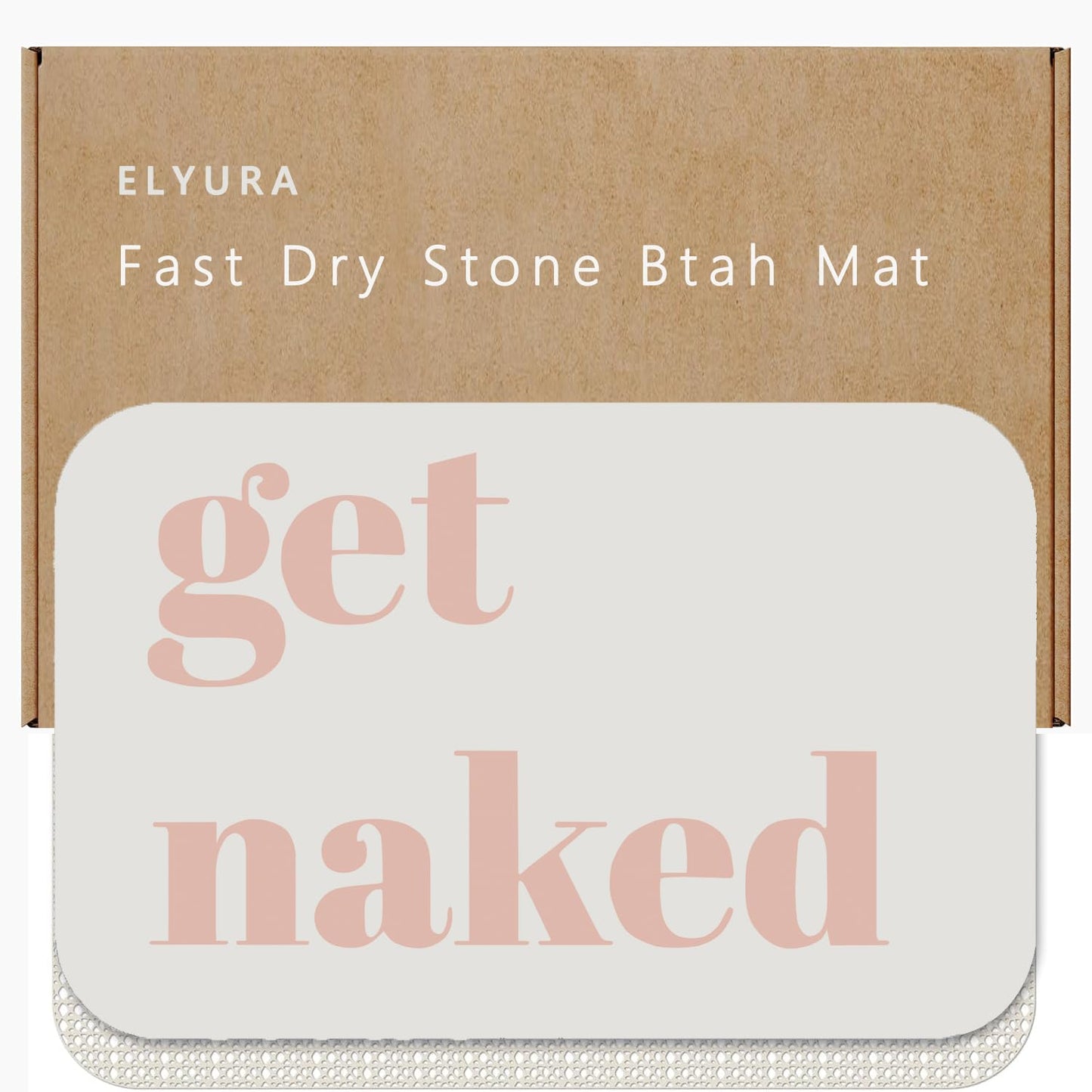 Get Naked Patterns Diatomite Stone Bath Mat Shower Mat Quick-Dry, Non-Slip, Easy to Clean for Bathroom Floor