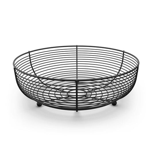 Countertop Fruit Bowl, Wire Basket for Fruits, Bre... (Black | Steel)
