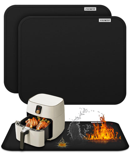 2pack Heat Resistant Mat for Air Fryer, 15x18in Heat Resistant Mat for Countertop, Silicone Kitchen Countertop Hot Pads for Air Fryer, Deep Fryer, Oven