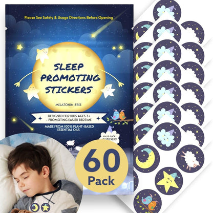 60PCS Zen Sleep Patches for Kids & Adults, Melatonin-Free with Natural Oils | Bedtime Support Stickers with Lavender, Chamomile, Frankincense & Essential Oils, for Calm Evening Routines