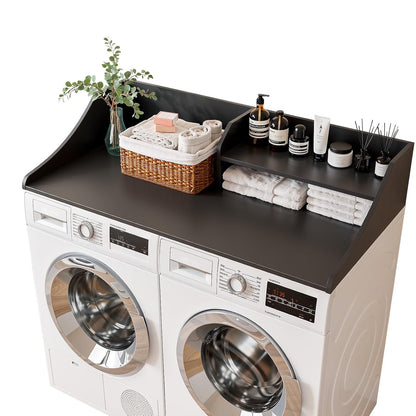 2-Tier 54" Width Washer Dryer Countertop for Laundry Room Organization | Depth Laundry Countertop Organization with Edge Wooden Washer and Dryer Topper for Folding Sorting & Ironing Easy to Install